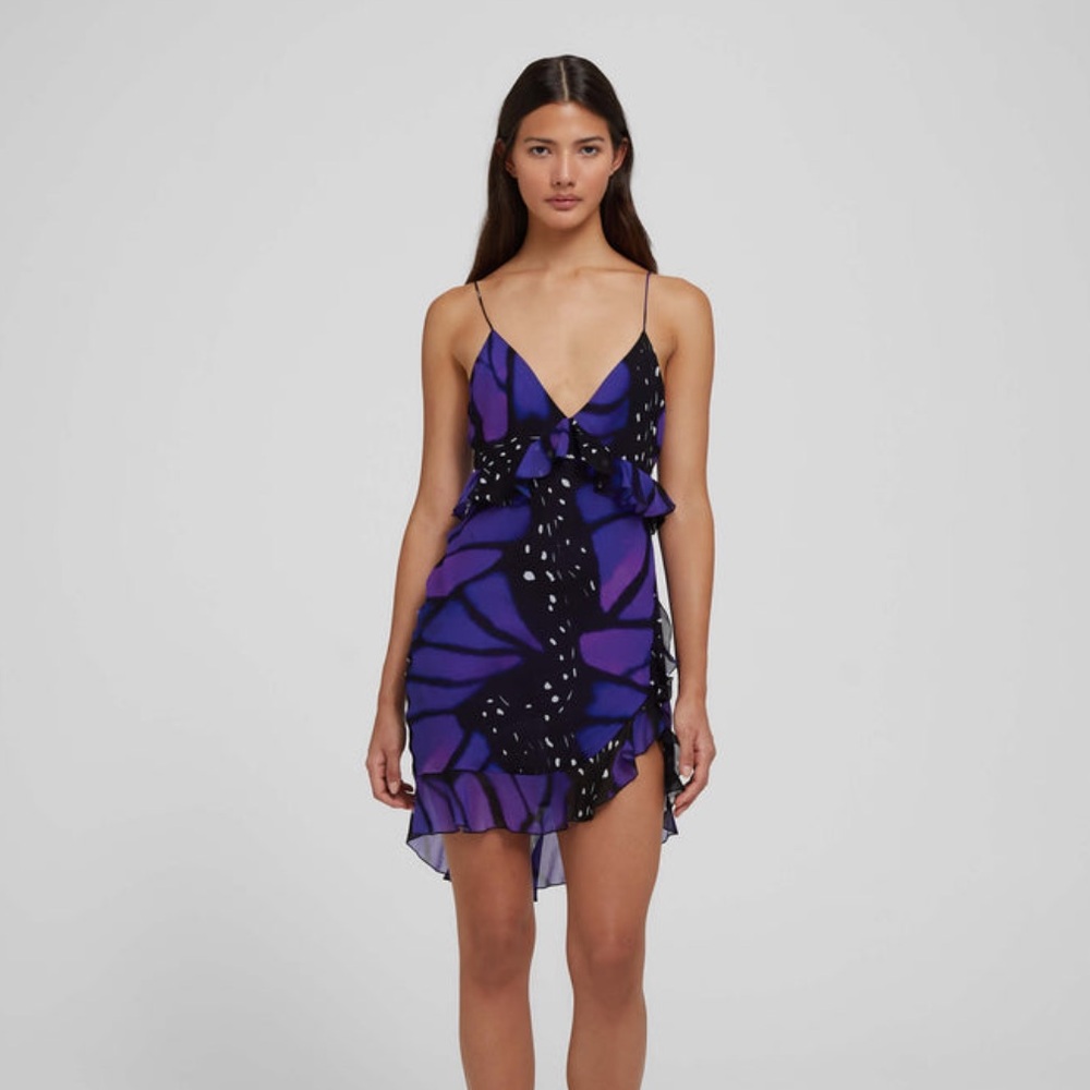 Rat & Boa Mini butterfly print dress